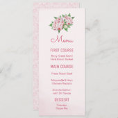 Roze Pioenrozen Waterverf Bloemenmenu's Menu (Voorkant / Achterkant)