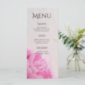 Roze pioenweergave plat menu (Staand voorkant)