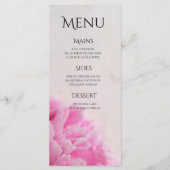 Roze pioenweergave plat menu (Voorkant)