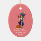 Roze piraat LADY keramisch Ornament (Achterkant)