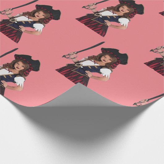 roze piraat meisje partij benodigdheden Wrapping P Cadeaupapier (Hoek)