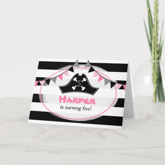 Roze Piraat Verjaardagsfeestje (Voorkant)