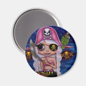 Roze Pirate Fairy Magnet Magneet (Voorkant / Achterkant)