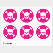 Roze Pirate Ronde Sticker (Vel)