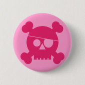 Roze Pirate Skull - Button (Voorkant)