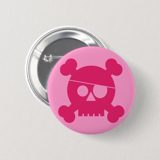 Roze Pirate Skull - Button (Voorkant /achterkant)
