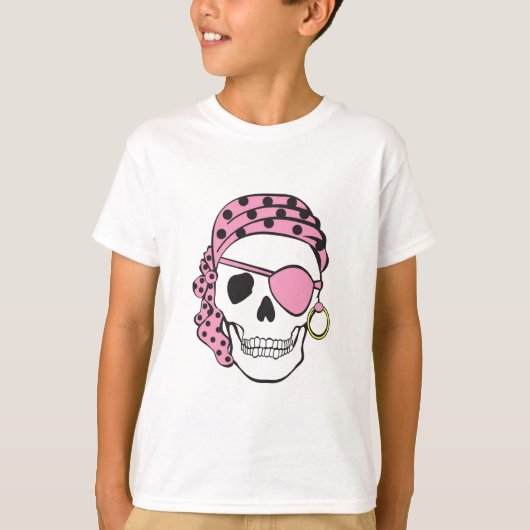 Roze Pirate Skull T-shirt (Voorkant)