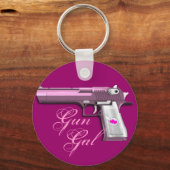 Roze Pistool Gal-sleutelhanger  fob geschenk Sleutelhanger (Voorkant)