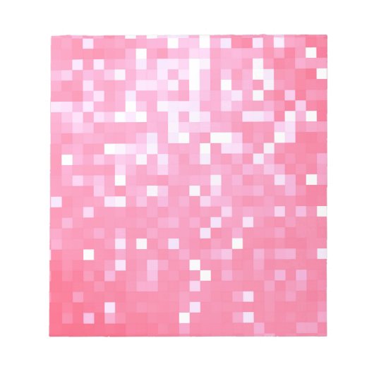Roze Pixel Glans Notitieblok (Voorkant)