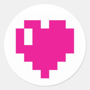 Roze Pixel hart stickers