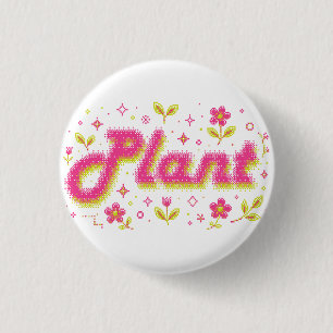 roze Pixel-type  Ronde Button 3,2 Cm