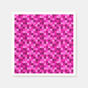 Roze Pixels Gedrukte Verjaardag Papieren Servetten