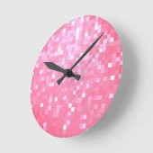 Roze pixelsprankeling ronde klok (Hoek)