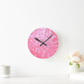 Roze pixelsprankeling ronde klok (Huis)