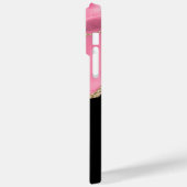 Roze plaat, naam & monogram, zwart & gouddoos Case-Mate iPhone case (Achterkant / Links)