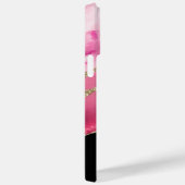 Roze plaat, naam & monogram, zwart & gouddoos Case-Mate iPhone case (Achterkant / Rechts)