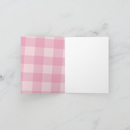 Roze Plaid Afstudeerder Gevouwen Afstuderen Dank u Bedankkaart (Binnen)