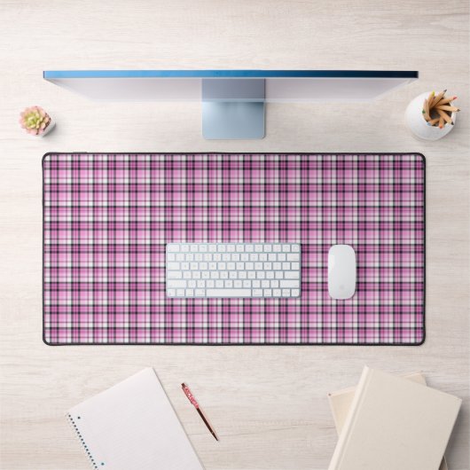 Roze Plaid Art Desk Mat (Kantoor 1)