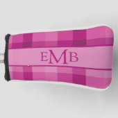 Roze Plaid Custom Monogram Initialen Dames Golfheadcover (Voorkant)
