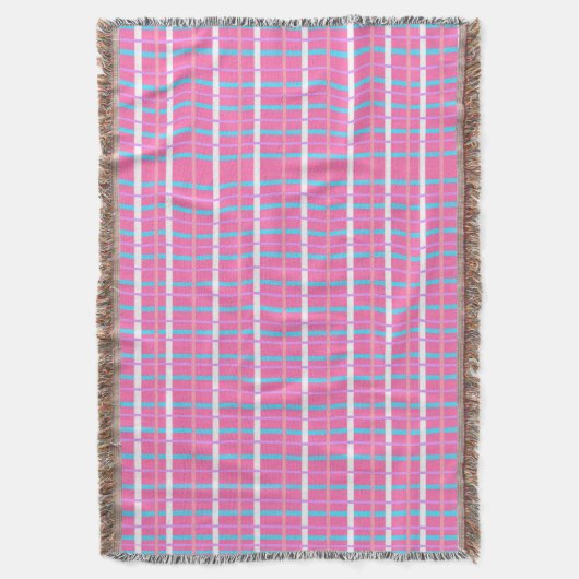 Roze Plaid Pop Deken (Voorkant Verticaal)