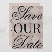 Roze Plaid Save The Date Kaart (Voorkant / Achterkant)