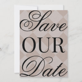 Roze Plaid Save The Date Kaart