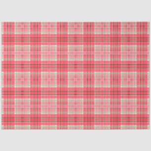 Roze Plaid Tartan Tissuepapier