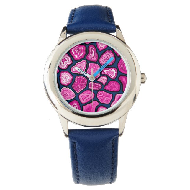 Roze plakjes horloge (Voorkant)