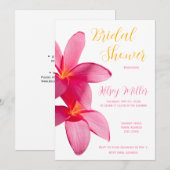 Roze plakkers, tropisch, Floral, bridal in Kaart (Voorkant / Achterkant)