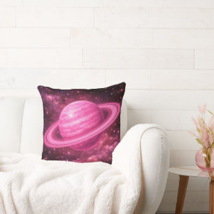 Roze planeet met roze ringen kussen