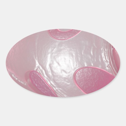 roze plastic ovale sticker (Voorkant)