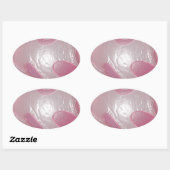 roze plastic ovale sticker (Vel)