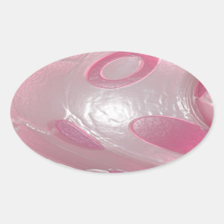 roze plastic ovale sticker