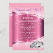 ROZE PLATINA BRUILOFT BAND UITNODIGING (Voorkant / Achterkant)