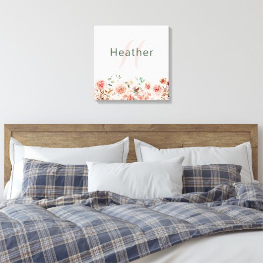 Roze platte schilderdrager canvas afdruk (Insitu (Slaapkamer))