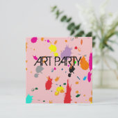 Roze platter-uitnodiging kaart (Staand voorkant)