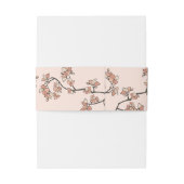 Roze Plum/Perzik Bloesems Elegante Bloemen Huwelij Uitnodigingen Wikkel (Achterkant Voorbeeld)