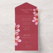 Roze Plumeria Birthday Party allemaal in één uitno All In One Uitnodiging (Binnen)