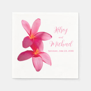 Roze Plumeria Bloemen, Tropisch, Bruiloft Bloemen, Servet