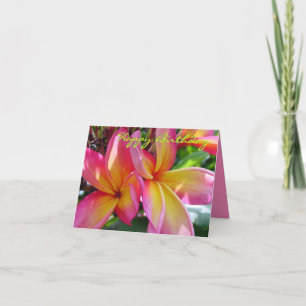 Roze Plumeria Blooms Verjaardag Kaart
