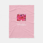 Roze plumeria deken personaliseren (Voorkant)