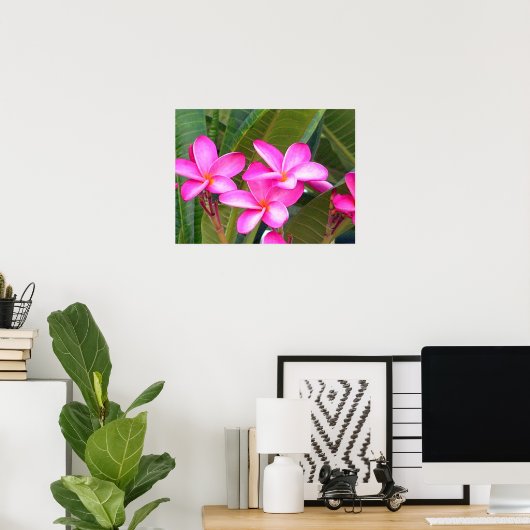 Roze Plumeria Flower Print (Thuiskantoor)