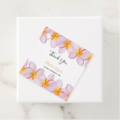Roze Plumeria Frangipani Wedding Gift Bedankjes Labels (In situ)
