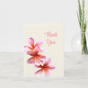 Roze Plumeria Huwelijk Dank Je Wel Kaart voor elke