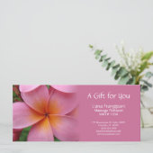 Roze Plumeria Massage of Spa Cadeaubonnen (Staand voorkant)