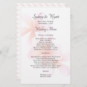 Roze Plumeria Simple Wedding Menu Sjabloon (Voorkant / Achterkant)