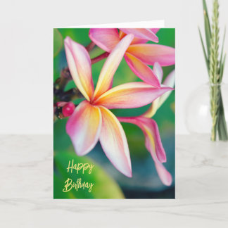 Roze Plumeria Verjaardagskaart Bedankkaart