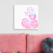 Roze poedel canvas afdruk (Insitu (Woonkamer))