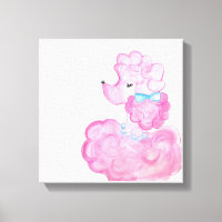 Roze poedel canvas