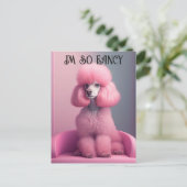 Roze poedel - Ik ben zo fancy Briefkaart (Staand voorkant)